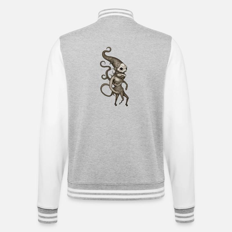 BUG #5 - dark hell - College Sweat Jacket - heather grey/white