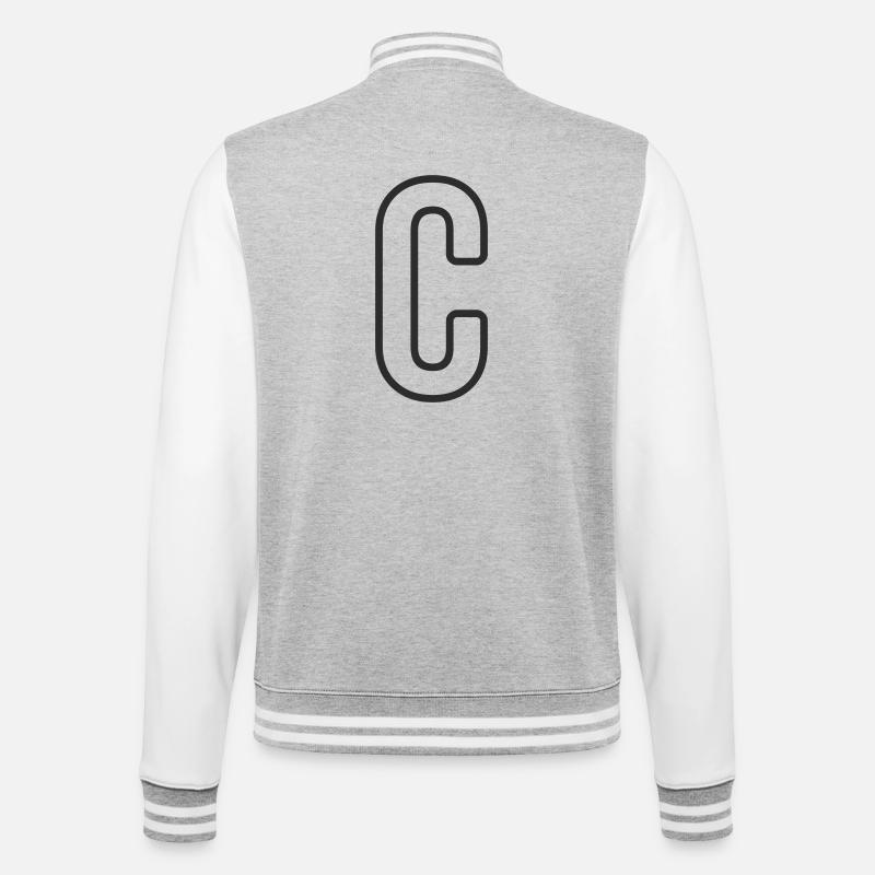 Letter C Typodesign - College Sweat Jacket - heather grey/white