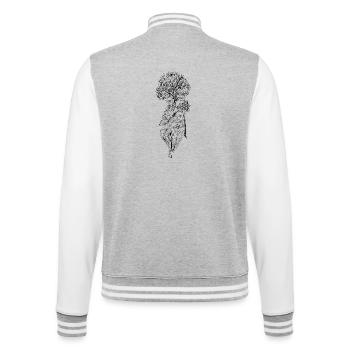Flower - College-Sweatjacke - Grau meliert/Weiß - Hinten - Marisol (170cm)