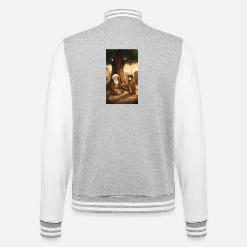 Wisdom under the tree: nature & tranquility - College Sweat Jacket - heather grey/white