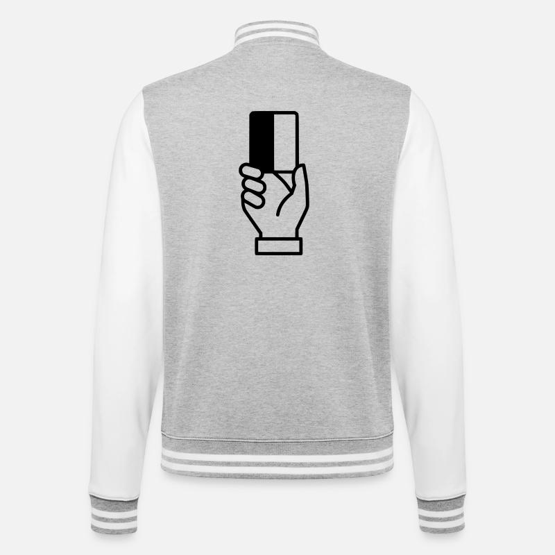 Referee Card Sending-Off Vector - College Sweat Jacket - heather grey/white