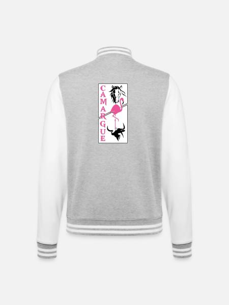 Camargue - Veste Teddy - gris chiné / blanc