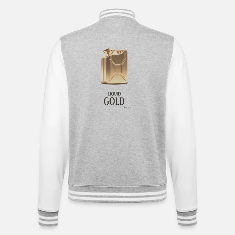 Liquid Gold Spritpreis Humor Design - College-Sweatjacke - Grau meliert/Weiß