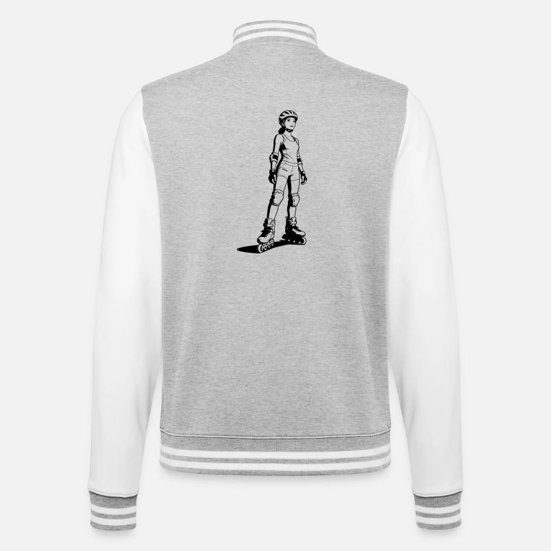 inline skating - College Sweat Jacket - heather grey/white