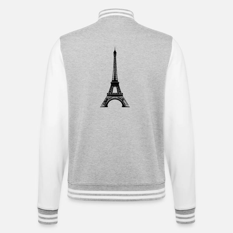 Tour Eiffel - Veste Teddy - gris chiné / blanc