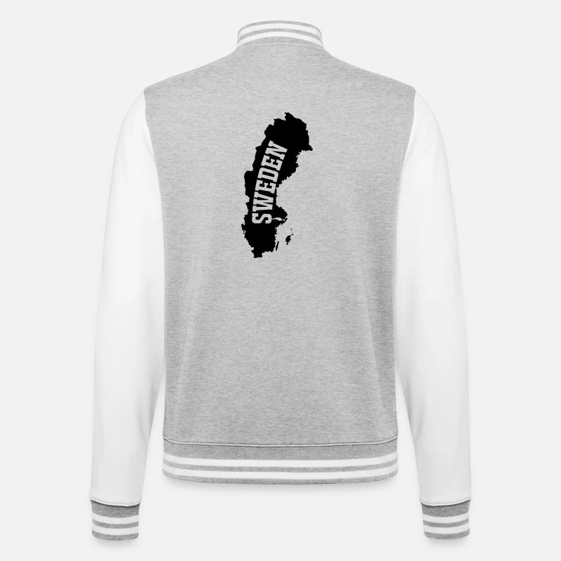 Sweden- - College Sweat Jacket - heather grey/white