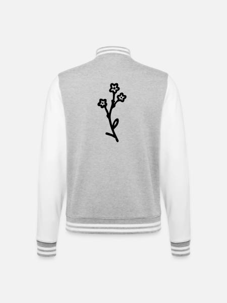 Flower - College Sweat Jacket - heather grey/white