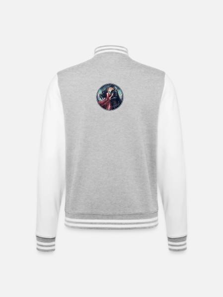Ritterliebe unter Sternen - College-Sweatjacke - Grau meliert/Weiß