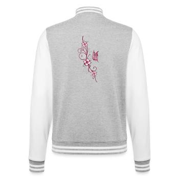 Cherry Blossoms Sakura Spring Cherry Blossoms - College Sweat Jacket - heather grey/white - Back - Marisol (170cm)