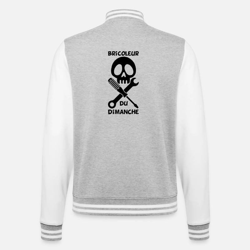 Bricoleur du dimanche (noir) - Veste Teddy - gris chiné / blanc
