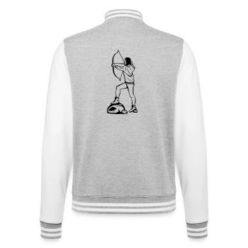 Archer Sketch - College Sweat Jacket - heather grey/white - Back - Marisol (170cm)