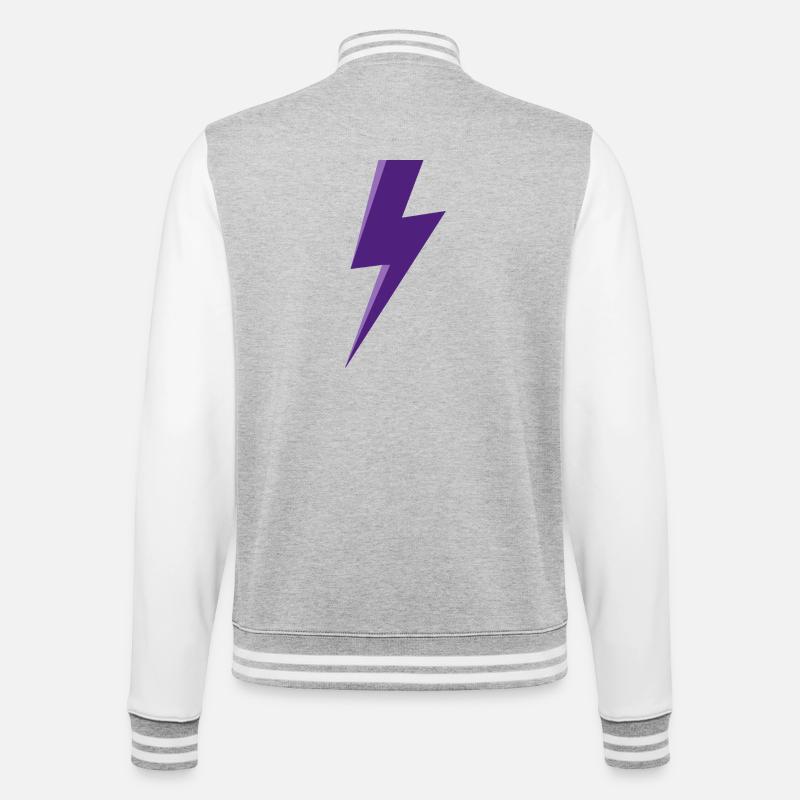 Eclair violet - Veste Teddy - gris chiné / blanc