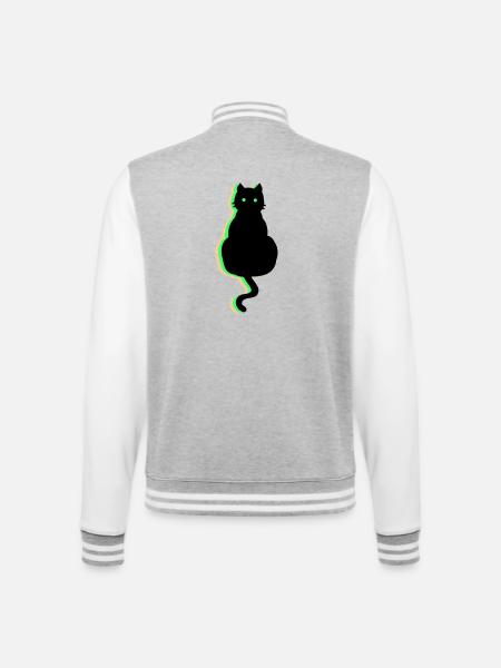 Chat néon - Veste Teddy - gris chiné / blanc
