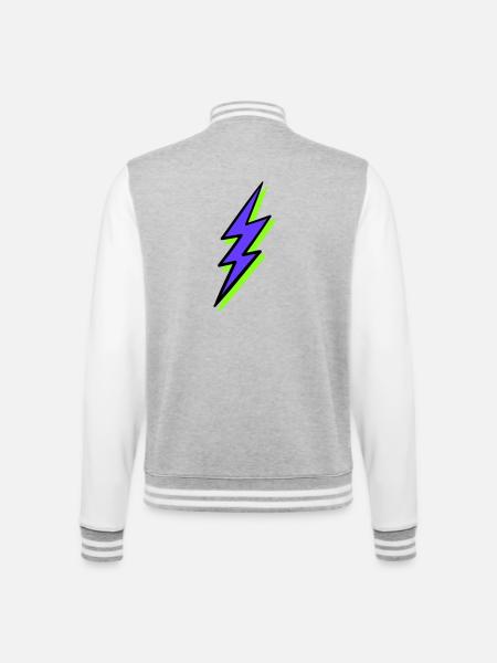 Abstract Ray in Neon Tones - College Sweat Jacket - heather grey/white