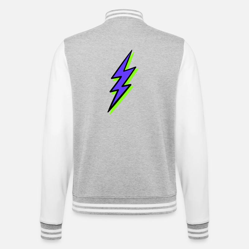 Rayon abstrait dans les tons néon - Veste Teddy - gris chiné / blanc