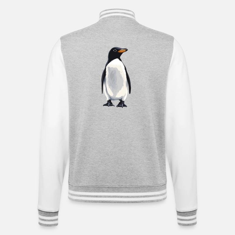 Pinguine Pinguin - College-Sweatjacke - Grau meliert/Weiß