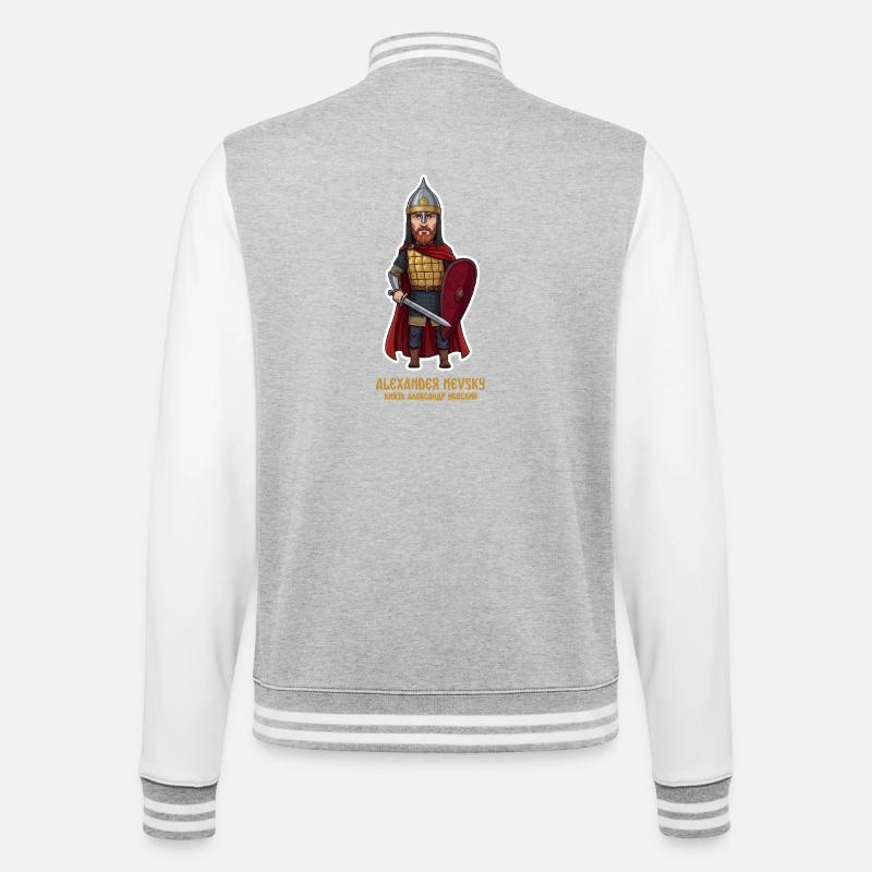 Aleksandr Nevsky - Veste Teddy - gris chiné / blanc