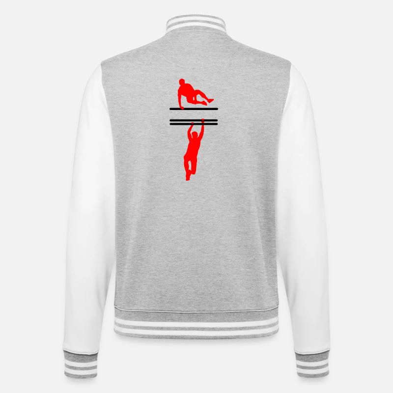 OCR Custom – Anpassbares Design - College-Sweatjacke - Grau meliert/Weiß