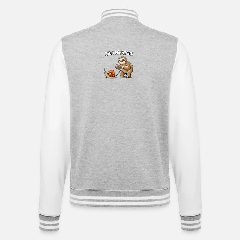 Lazy buddy pulls snail - College Sweat Jacket - heather grey/white