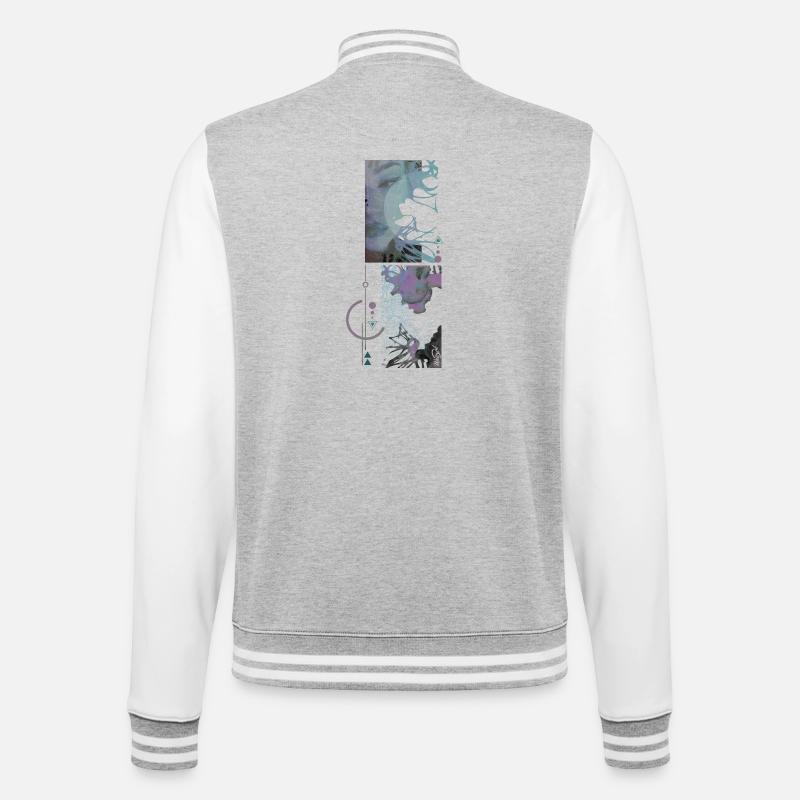 erinnere dich - College-Sweatjacke - Grau meliert/Weiß