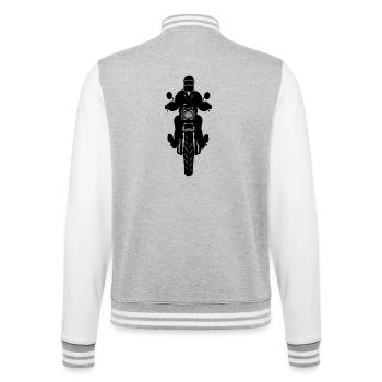 Motorcycle with motorcyclist front view - College Sweat Jacket - heather grey/white - Back - Marisol (170cm)