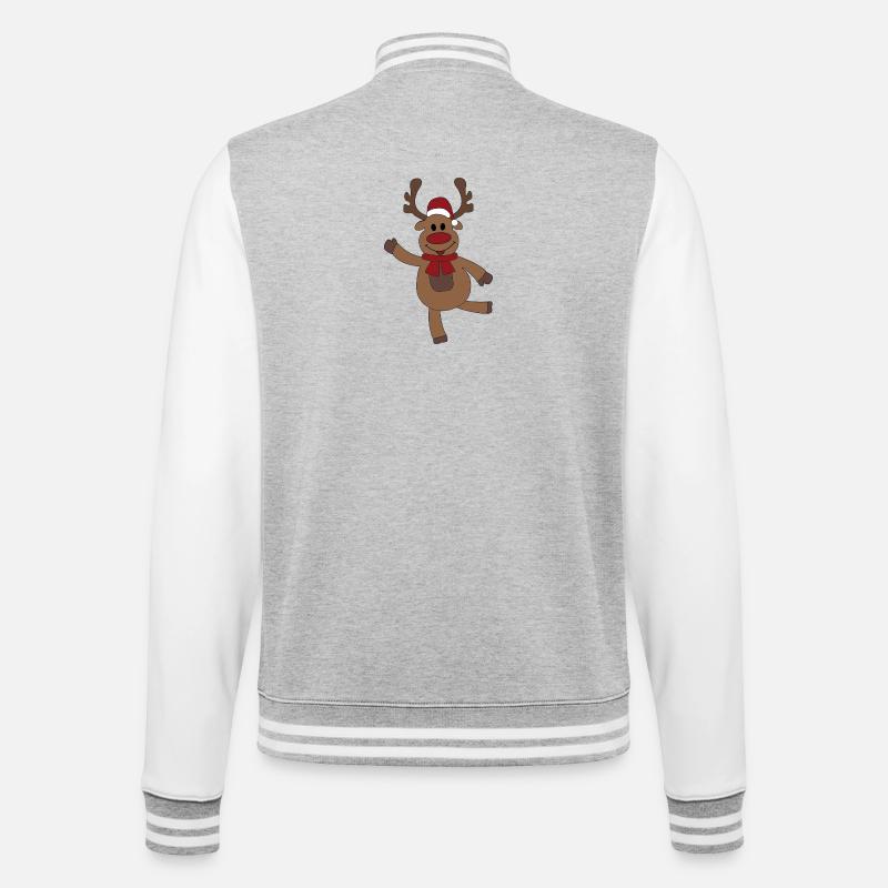Noël amusant avec l’orignal - Veste Teddy - gris chiné / blanc