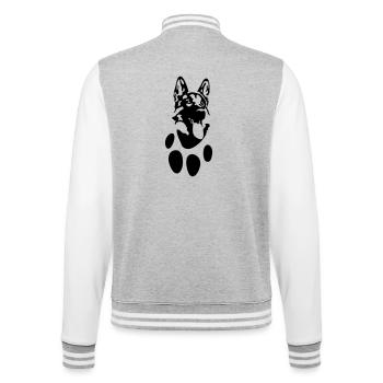 Tête et patte de berger allemand pour chemise et sweat à capuche - Veste Teddy - gris chiné / blanc - Dos - Marisol (170cm)
