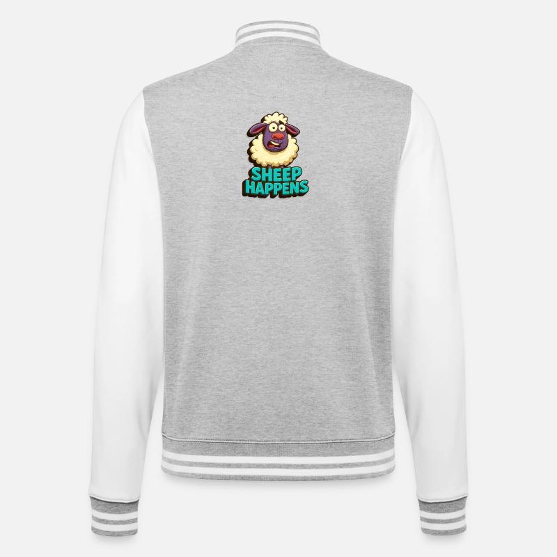 Les moutons arrivent – c’est comme ça - Veste Teddy - gris chiné / blanc