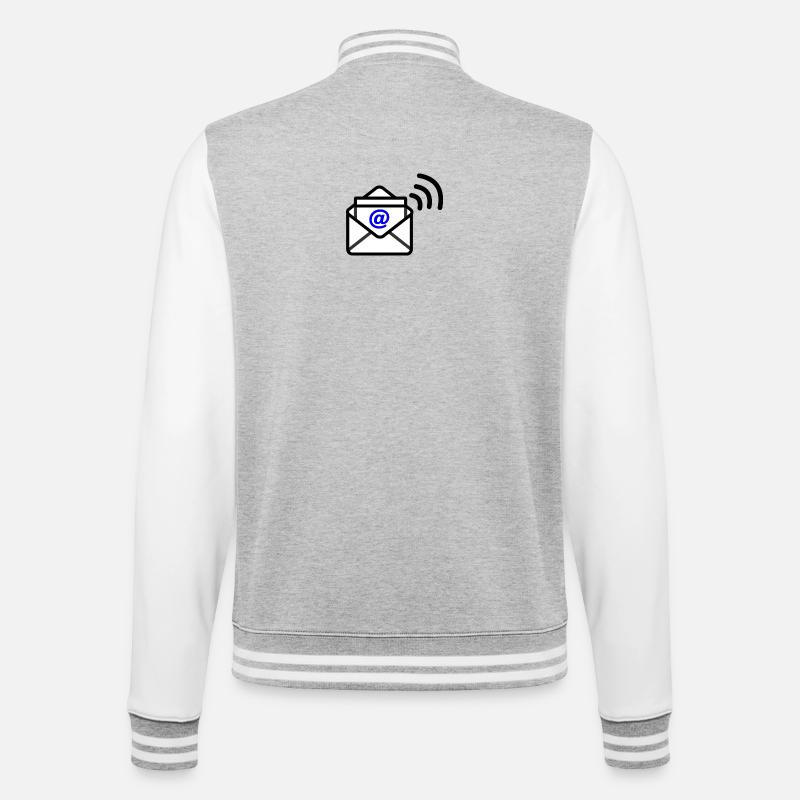 Logo E-Mail - College-Sweatjacke - Grau meliert/Weiß