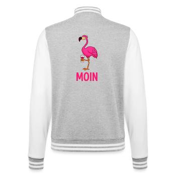 Flamant rose - Veste Teddy - gris chiné / blanc - Dos - Marisol (170cm)