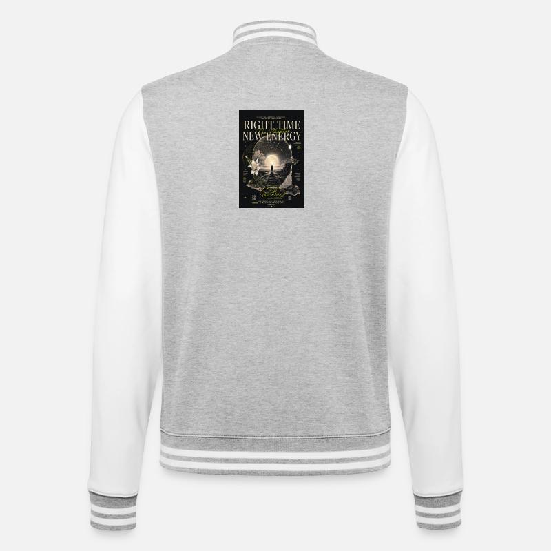 Right Time New Energy - College Sweat Jacket - heather grey/white