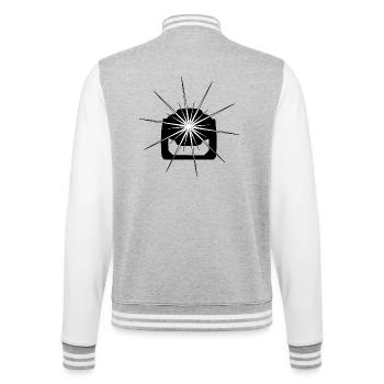 Movinghead in Schwarz - College-Sweatjacke - Grau meliert/Weiß - Hinten - Marisol (170cm)