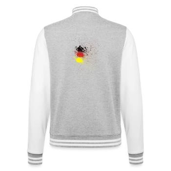 Deutschlandflagge Spray Style - College-Sweatjacke - Grau meliert/Weiß - Hinten - Marisol (170cm)