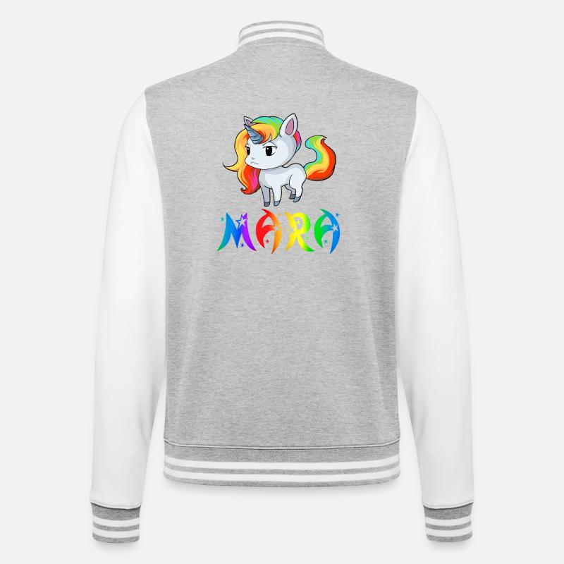 Mara Einhorn - College-Sweatjacke - Grau meliert/Weiß
