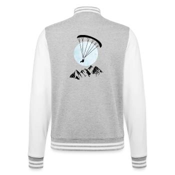 Paragliding über Berge - College-Sweatjacke - Grau meliert/Weiß - Hinten - Marisol (170cm)