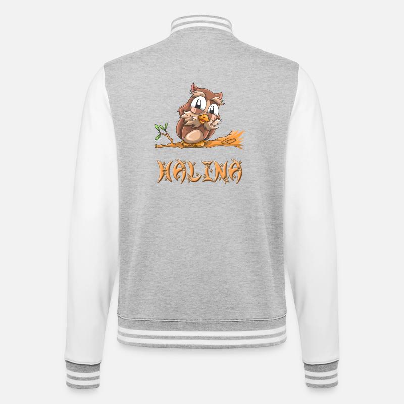 Eule Halina - College-Sweatjacke - Grau meliert/Weiß