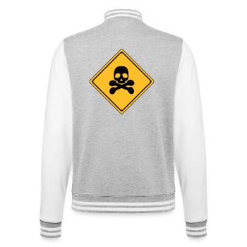 Panneau d’avertissement de danger # - Veste Teddy - gris chiné / blanc - Dos - Marisol (170cm)