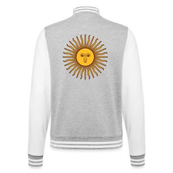 flammende sonne - College-Sweatjacke - Grau meliert/Weiß - Hinten - Marisol (170cm)