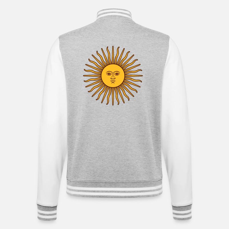 flammende sonne - College-Sweatjacke - Grau meliert/Weiß