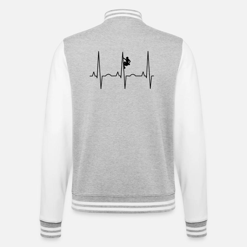 Grimpeur - Veste Teddy - gris chiné / blanc
