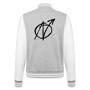 Nazis raus - College-Sweatjacke - Grau meliert/Weiß - Hinten - Marisol (170cm)