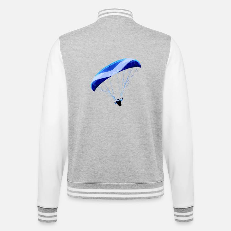 Paragliding - College-Sweatjacke - Grau meliert/Weiß