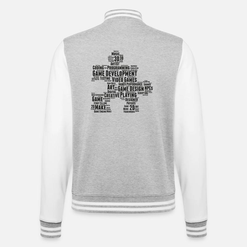Game Dev - College-Sweatjacke - Grau meliert/Weiß