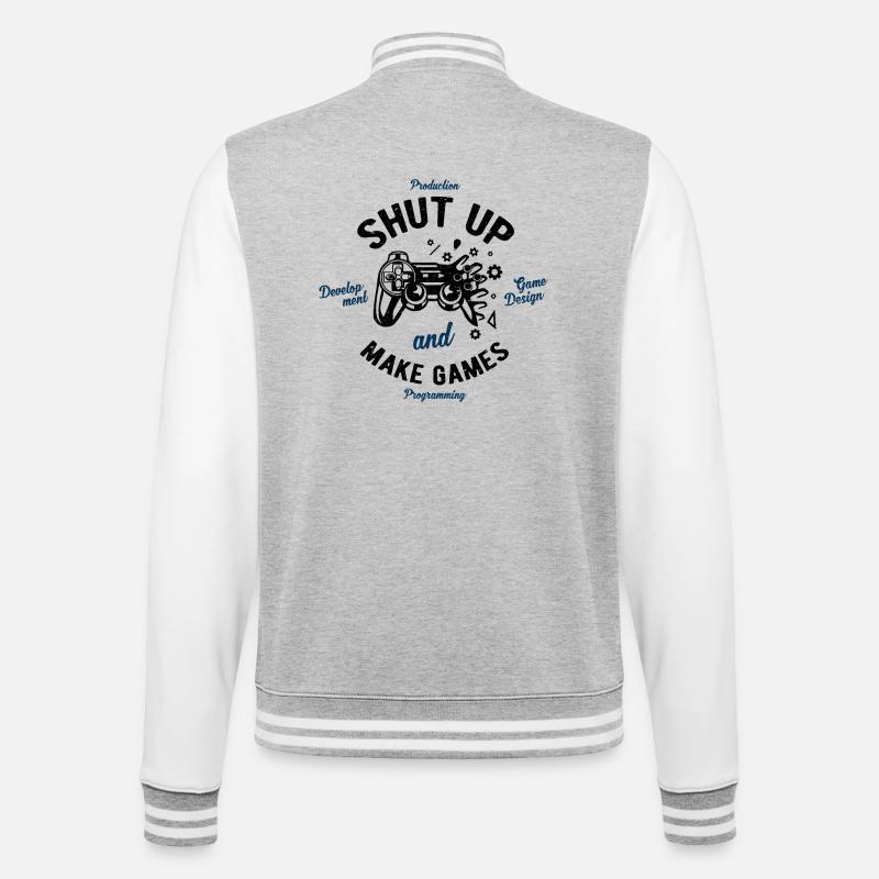 Game development - College Sweat Jacket - heather grey/white