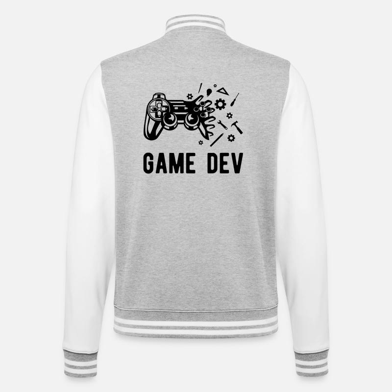 Game Dev - Veste Teddy - gris chiné / blanc