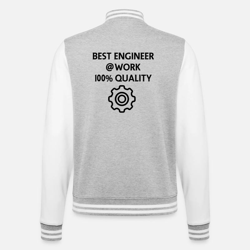 Techniker und Ingenieur - College-Sweatjacke - Grau meliert/Weiß