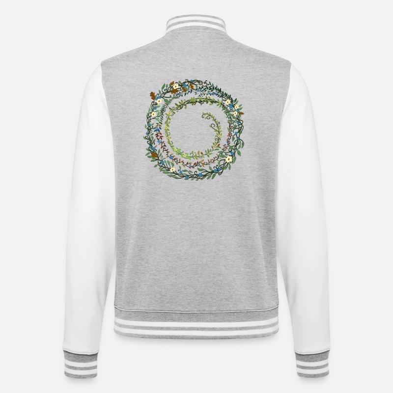 Laub - College-Sweatjacke - Grau meliert/Weiß