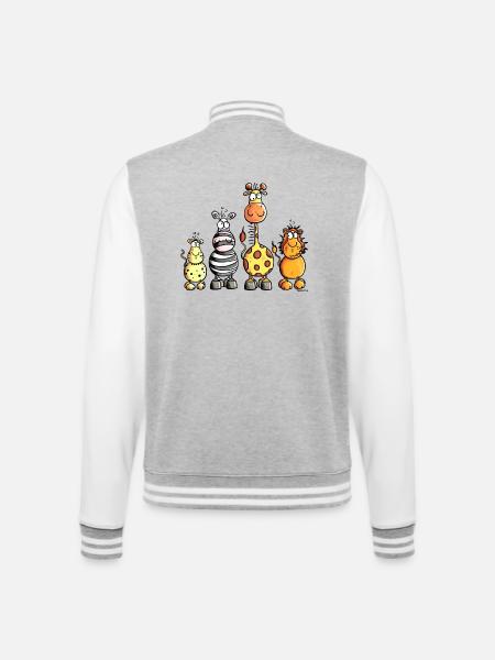 Das Afrika Team - College-Sweatjacke - Grau meliert/Weiß