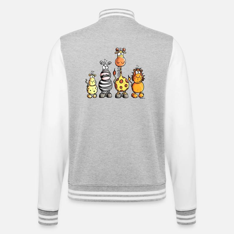 Das Afrika Team - College-Sweatjacke - Grau meliert/Weiß