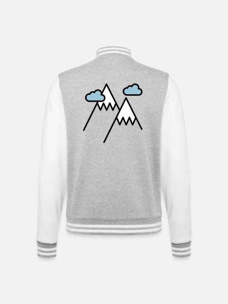 Der Berg ruft - College-Sweatjacke - Grau meliert/Weiß